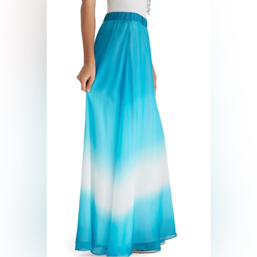 White House Black Market Blue Ombre Maxi Skirt